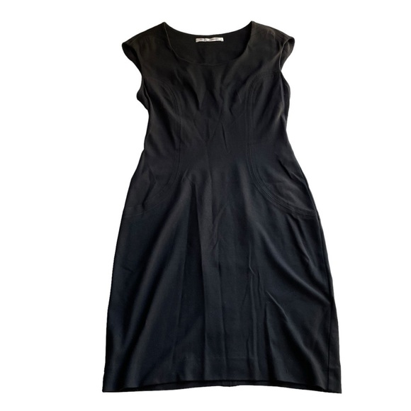 DVF Diane Von Furstenberg Manette Sheath Dress Black Size 6 Small Scoop neck - Picture 7 of 13